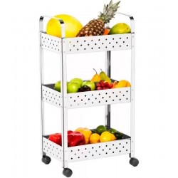 Fruteira 76cm Aço Inox E Organizador Multiuso